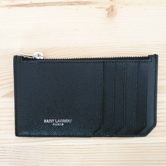 Saint Laurent Other - Saint Laurent Zipper Cardholder Wallet - Black